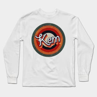 Retro Color Typography Faded Style Kem Long Sleeve T-Shirt